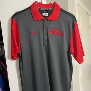Nike. Gray Ole Miss polo.